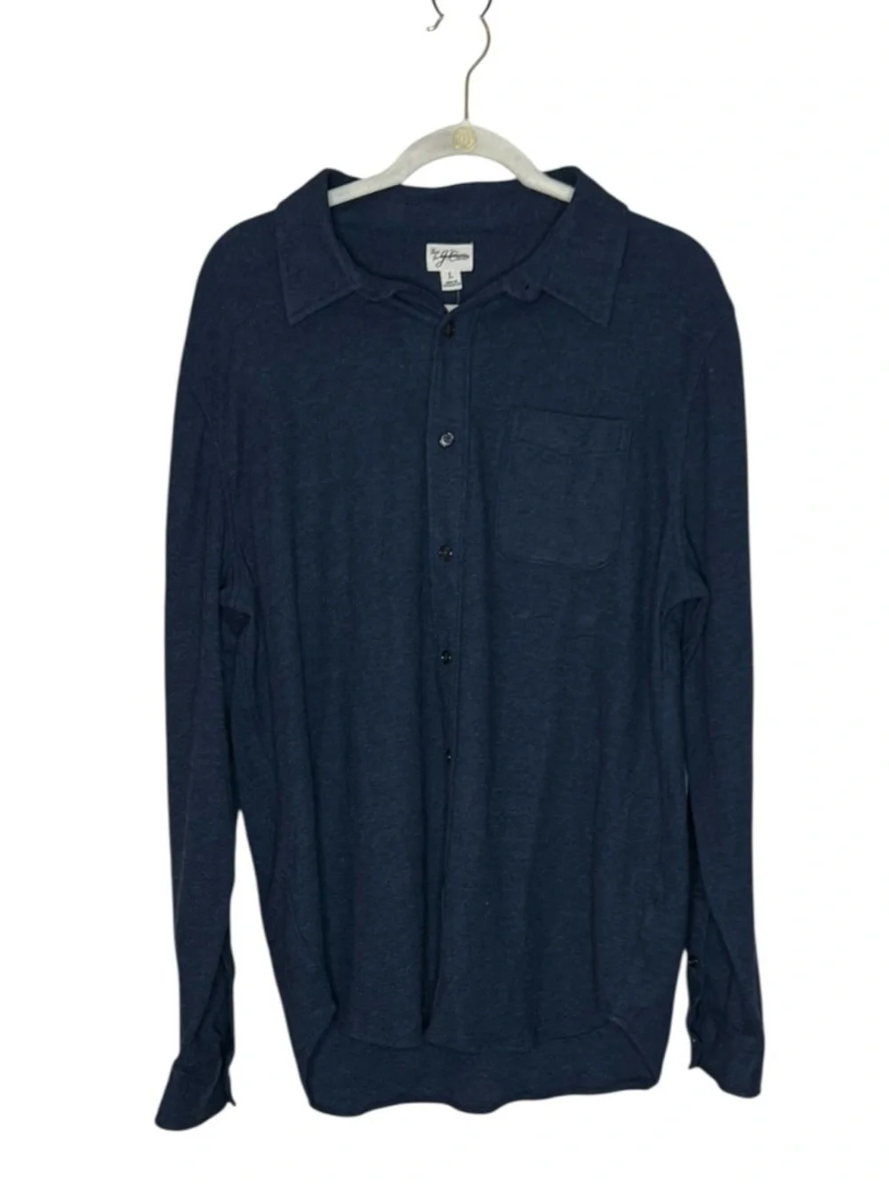 J. Crew Men’s Solid Cotton Lightweight Soft Knit Shirt NWT L Heather Tempest